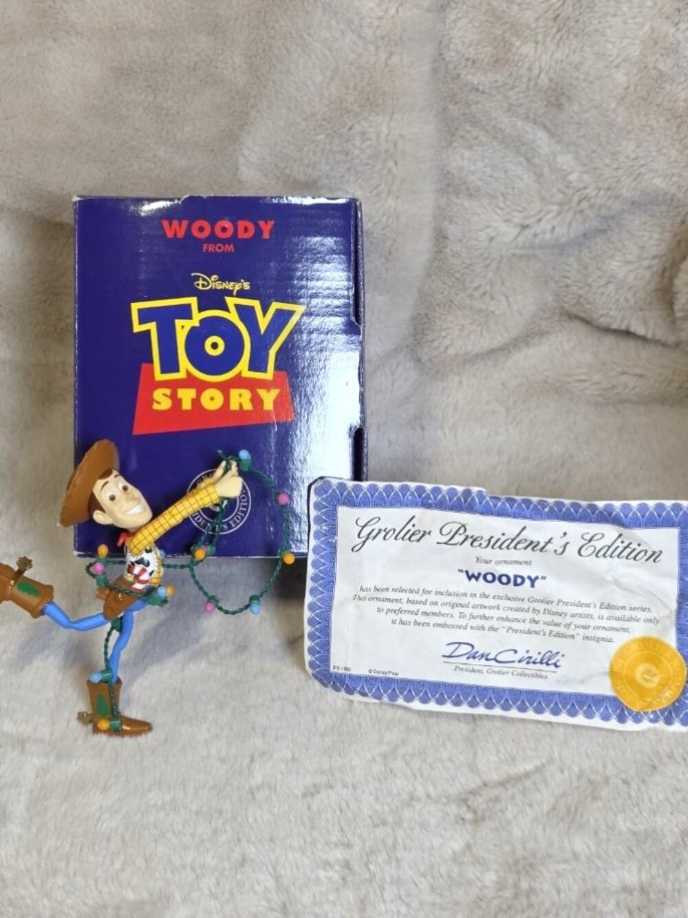 VINTAGE Grolier President's Edition Toy Story Woody Christmas Ornament w/ box